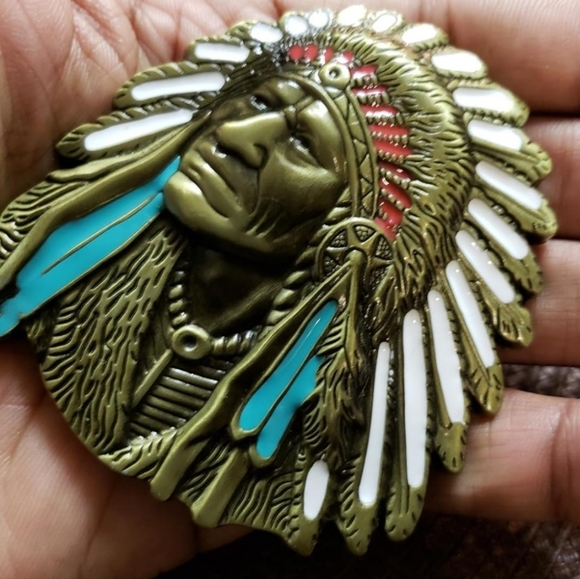 New Native American Indian chief head belt buckle - Picture 1 of 8